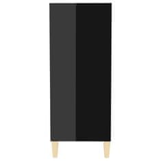 shumee magasfényű fekete forgácslap tálalószekrény 57 x 35 x 90 cm