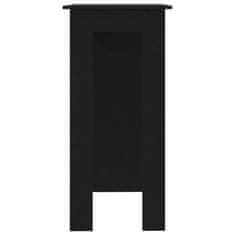 Greatstore fekete forgácslap bárasztal polccal 102 x 50 x 103,5 cm