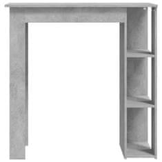 Greatstore betonszürke forgácslap bárasztal polccal 102 x 50 x 103,5 cm