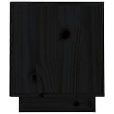 shumee fekete tömör fenyőfa TV-szekrény 70 x 34 x 40 cm