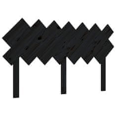 Greatstore fekete tömör fenyőfa ágyfejtámla 141x3x80,5 cm
