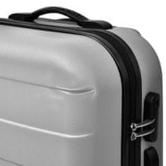 Vidaxl 3 darabos ezüstszínű húzható kemény bőrönd szett 45,5/55/66 cm 91142