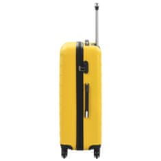 Greatstore 3 db sárga keményfalú ABS gurulós bőrönd