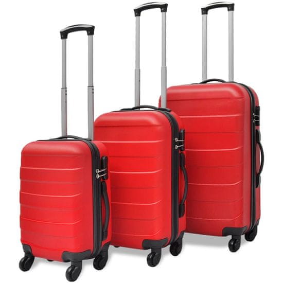 shumee 3 darabos kemény borítású utazó táska szett piros