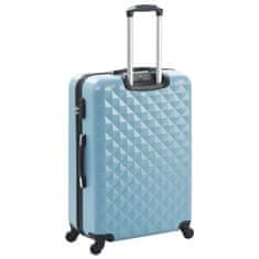 Greatstore 3 db kék keményfalú ABS gurulós bőrönd