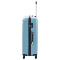 Greatstore 3 db kék keményfalú ABS gurulós bőrönd