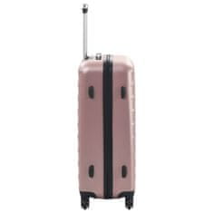 Greatstore 3 db rozéarany színű keményfalú ABS gurulós bőrönd