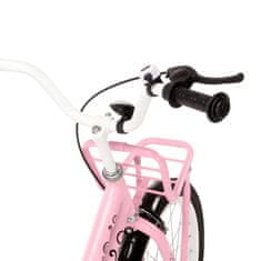 Greatstore rózsaszín és fekete gyerekkerékpár elülső hordozóval 18"