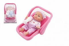 Teddies Baby/Doll tömör testű műanyag 25cm hordozóban, cumisüveggel 2 színben, buborékcsomagolásban
