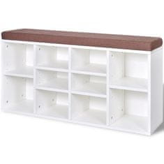 shumee 242554 Shoe Storage Bench 10 Compartments White 