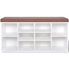 Greatstore 242554 Shoe Storage Bench 10 Compartments White