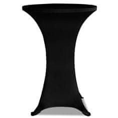 Greatstore 4 db fekete sztreccs asztalterítő bárasztalhoz Ø80 cm