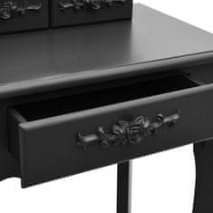 shumee fekete császárfa fésülködőasztal-szett ülőkével 50x59x136 cm
