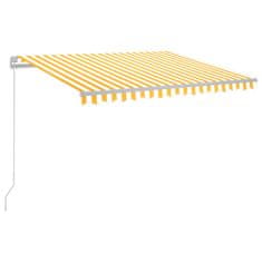 Vidaxl sárga és fehér kézzel kihúzható LED-es napellenző 300 x 250 cm 3068863