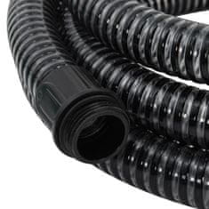 Vidaxl fekete PVC szívótömlő sárgaréz csatlakozókkal 1,1" 7 m 151060
