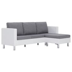 Greatstore 282202 3-Seater Sofa with Cushions White Faux Leather