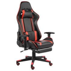 Vidaxl piros PVC forgó gamer szék lábtartóval 20487