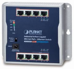 Planet ipari lapos kapcsoló 8x 1Gb, 8x PoE 30/120W, 48-56V, IP30, -20/60deg, ventilátor nélküli