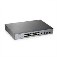 Zyxel GS1350-18HP, 18 portos, menedzselt CCTV PoE switch, nagy hatótávolság, 250W (1 év NCC Pro csomag licenc csomagban)