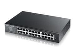 Zyxel GS1900-24Ev3, 24 portos asztali Gigabit Web Smart switch: 24x Gigabit fém, IPv6, 802.3az (zöld)