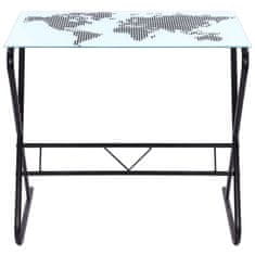 Greatstore Üvegasztal / íróasztal világtérkép nyomtatású asztallappal
