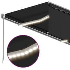 Vidaxl antracit LED-es kézzel kihúzható napellenző redőnnyel 3x2,5 m 3069384