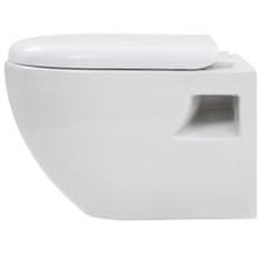 Vidaxl fekete falra szerelhető kerámia WC rejtett magas tartállyal 3082092