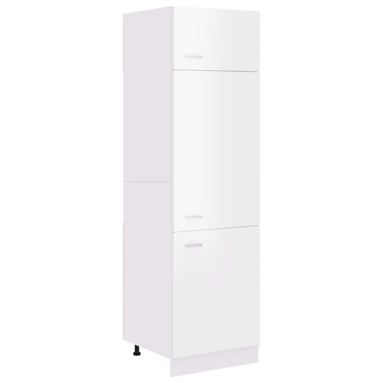 Vidaxl magasfényű fehér forgácslap szekrény hűtőhöz 60 x 57 x 207 cm 802543