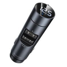 BASEUS Bluetooth MP3 FM Transmiter Energy Column CCNLZ-0G 2xUSB 3.1A töltővel, sötétszürke