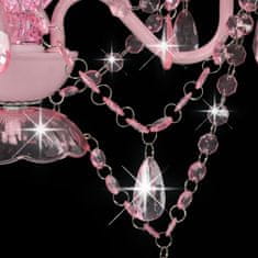 Greatstore rózsaszín kerek csillár gyöngyökkel 3 x E14