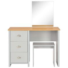 shumee szürke öltözőasztal tükörrel és ülőkével 104 x 45 x 131 cm