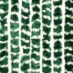 Greatstore zöld és fehér zsenília rovarfüggöny 100 x 220 cm