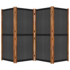Greatstore fekete 4 paneles térelválasztó 280x180 cm