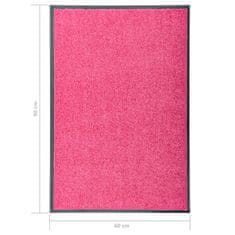 Vidaxl rózsaszín kimosható lábtörlő 60 x 90 cm 323446