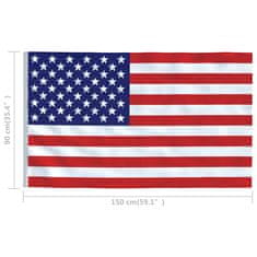 Vidaxl amerikai zászló 90 x 150 cm 146064