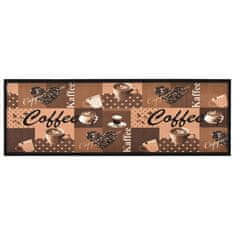 Vidaxl "Coffee brown" mintájú mosható konyhaszőnyeg 60 x 180 cm 315971