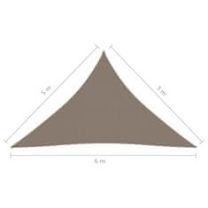 Greatstore tópszínű háromszögű oxford-szövet napvitorla 5 x 5 x 6 m