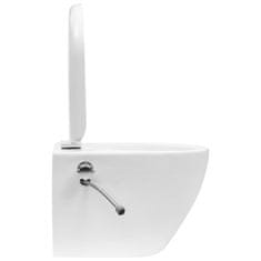 Vidaxl fehér kerámia falra szerelhető perem nélküli WC tartály 3055348