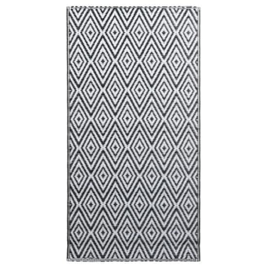 Vidaxl fekete-fehér PP kültéri szőnyeg 160 x 230 cm 310430