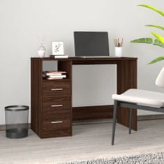 Vidaxl barna tölgy színű szerelt fa íróasztal fiókokkal 102x50x76 cm 823039