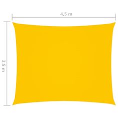 Greatstore sárga téglalap alakú oxford-szövet napvitorla 3,5 x 4,5 m