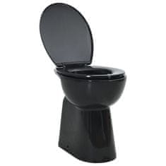 Vidaxl fekete kerámia perem nélküli magas WC finoman záródó fedéllel 145780
