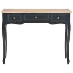 shumee 280046 Dressing Console Table with 3 Drawers Black