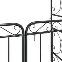 Greatstore fekete acél kerti boltív kapuval 108 x 45 x 235 cm