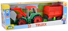 LENA Truxx traktor széna utánfutóval, dekoratív kartonpapírral