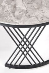 Halmar Kerek dohányzóasztal (2 db) Flamingo - szürke márvány / fekete