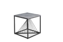 Halmar Infinity 2 Kwadrat dohányzóasztal - szürke márvány / fekete