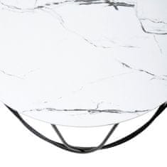 Halmar Nubira kerek dohányzóasztal - fehér márvány / fekete