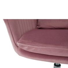 Klian irodai szék - rózsaszín (bársony) / króm