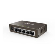 Tenda TEG1005D - 5 portos Gigabit Ethernet switch, 10/100/1000Mbps, fém, ventilátor nélküli, ventilátor nélküli